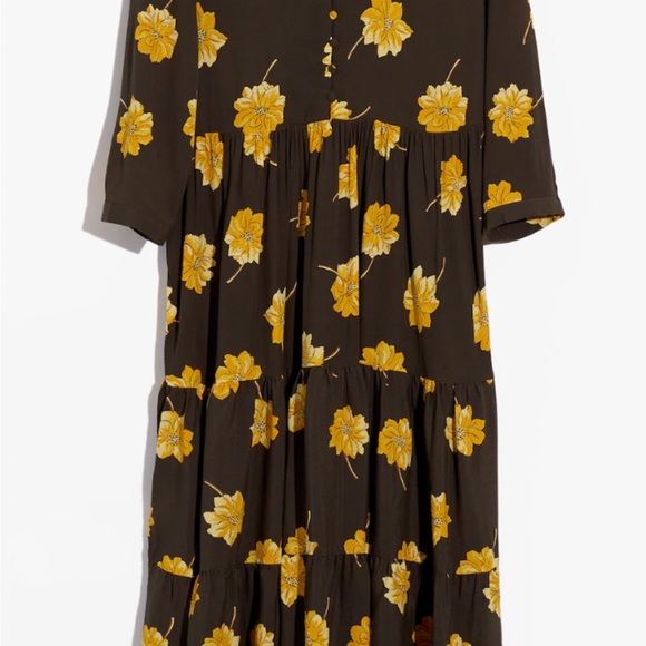 NWOT Madewell size S Button front tier dress in fall flowers - Picture 3 of 12